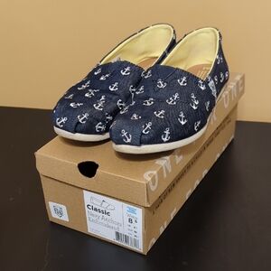 Toms Navy Anchor Slip-On Shoes